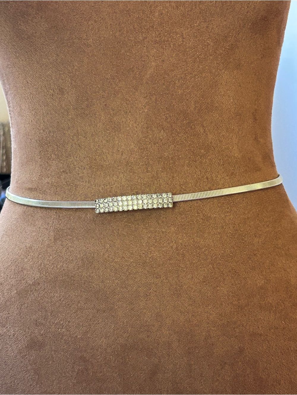 Itty bitty vintage rhinestone stretch belt